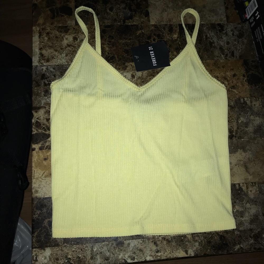 Ribbed yellow crop top